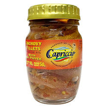 Load image into Gallery viewer, Capriccio Anchovy Fillets with Hot Pepper 90g
